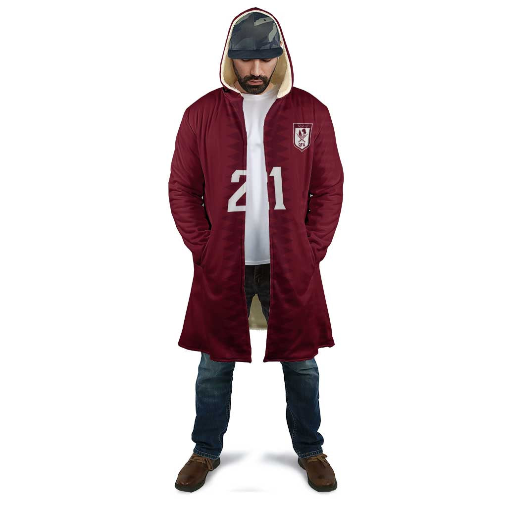 Qatar WC26 Custom Cloak Maroon One Zigzag Pattern