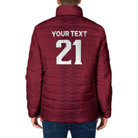 Qatar WC26 Custom Padded Jacket Maroon One Zigzag Pattern