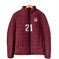 Qatar WC26 Custom Padded Jacket Maroon One Zigzag Pattern