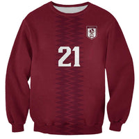 Qatar WC26 Custom Sweatshirt Maroon One Zigzag Pattern