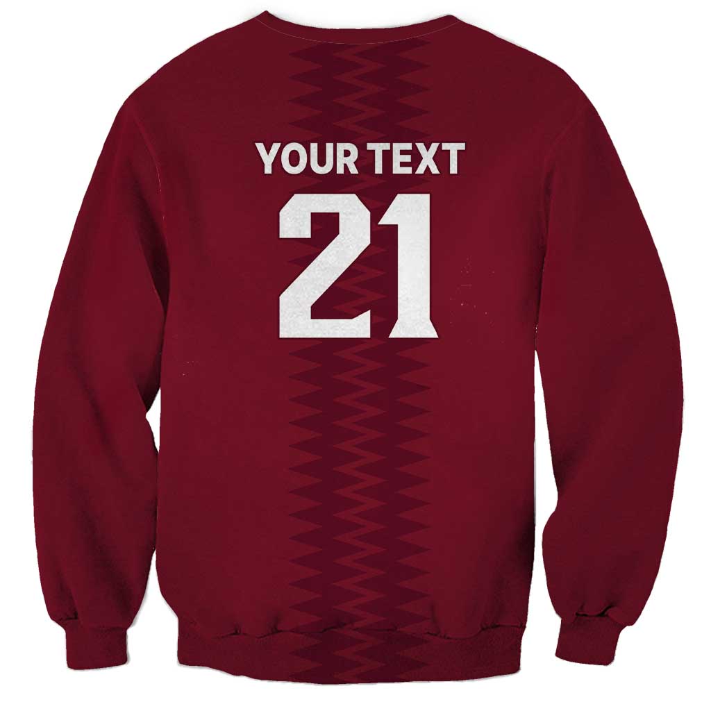 Qatar WC26 Custom Sweatshirt Maroon One Zigzag Pattern