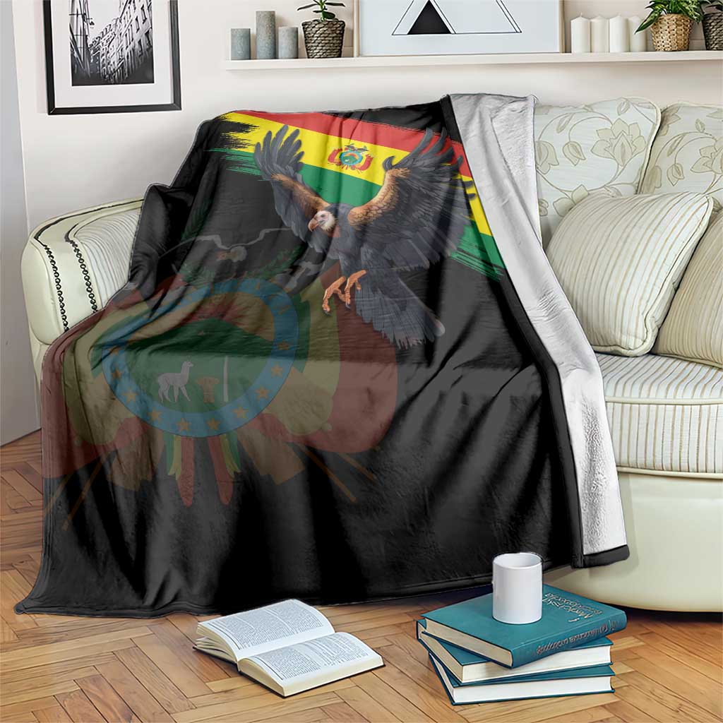 Bolivia Andean Condor Blanket Grunge Flag Motif