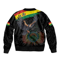 Bolivia Andean Condor Bomber Jacket Grunge Flag Motif