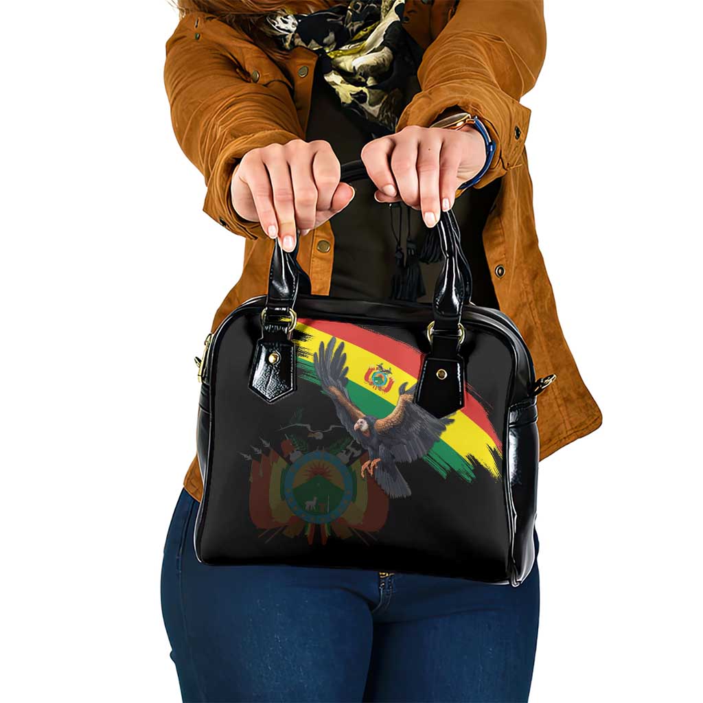 Bolivia Andean Condor Shoulder Handbag Grunge Flag Motif