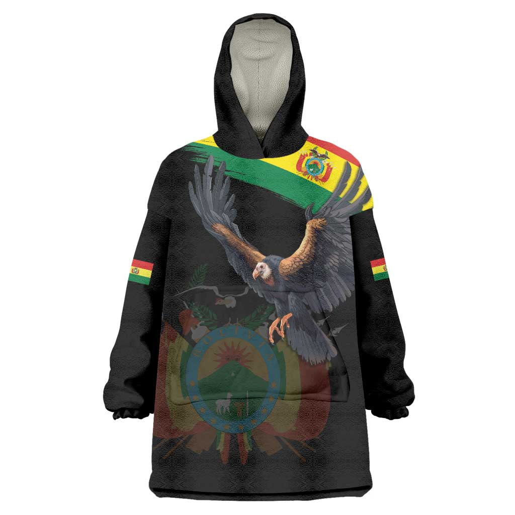 Bolivia Andean Condor Wearable Blanket Hoodie Grunge Flag Motif