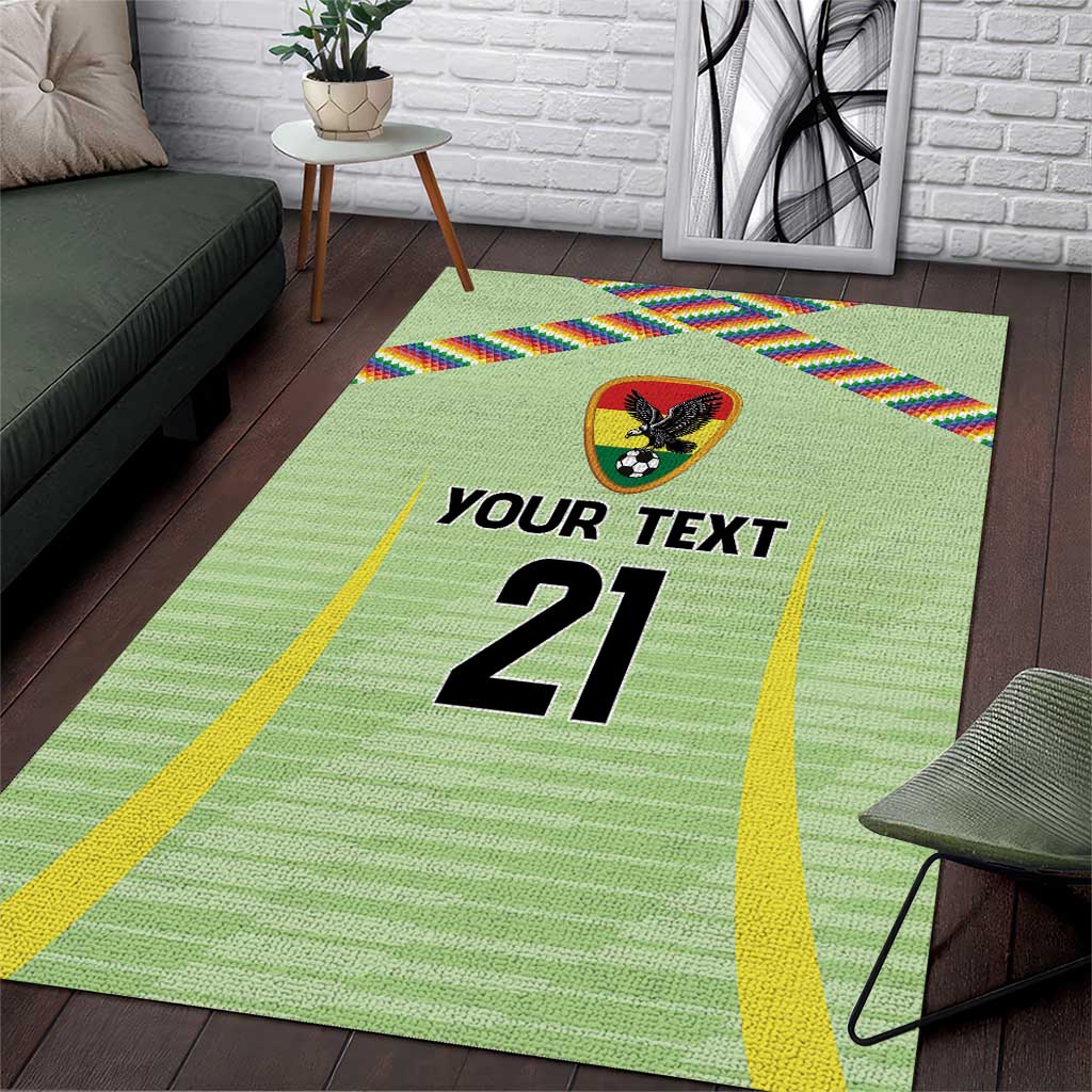 Bolivia Football Custom Area Rug Wiphala Flag Pattern Spirit