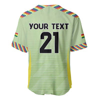 Green football jersey back: YOUR TEXT 21, Wiphala-pattern sleeves