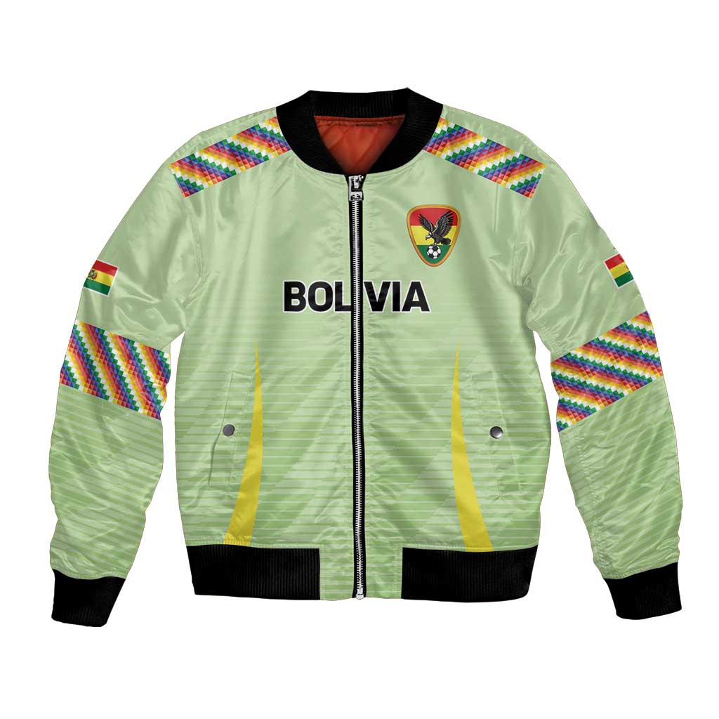 Bolivia Football Custom Bomber Jacket Wiphala Flag Pattern Spirit