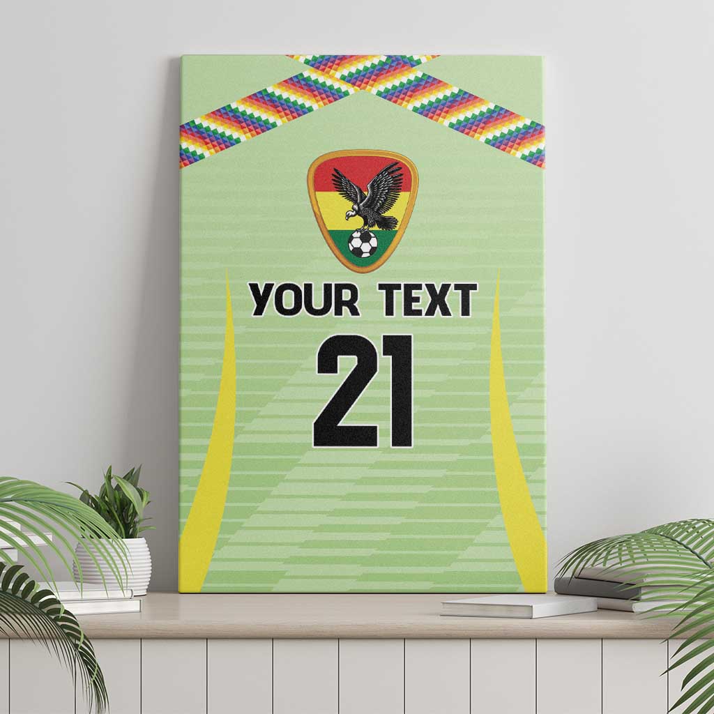 Bolivia Football Custom Canvas Wall Art Wiphala Flag Pattern Spirit