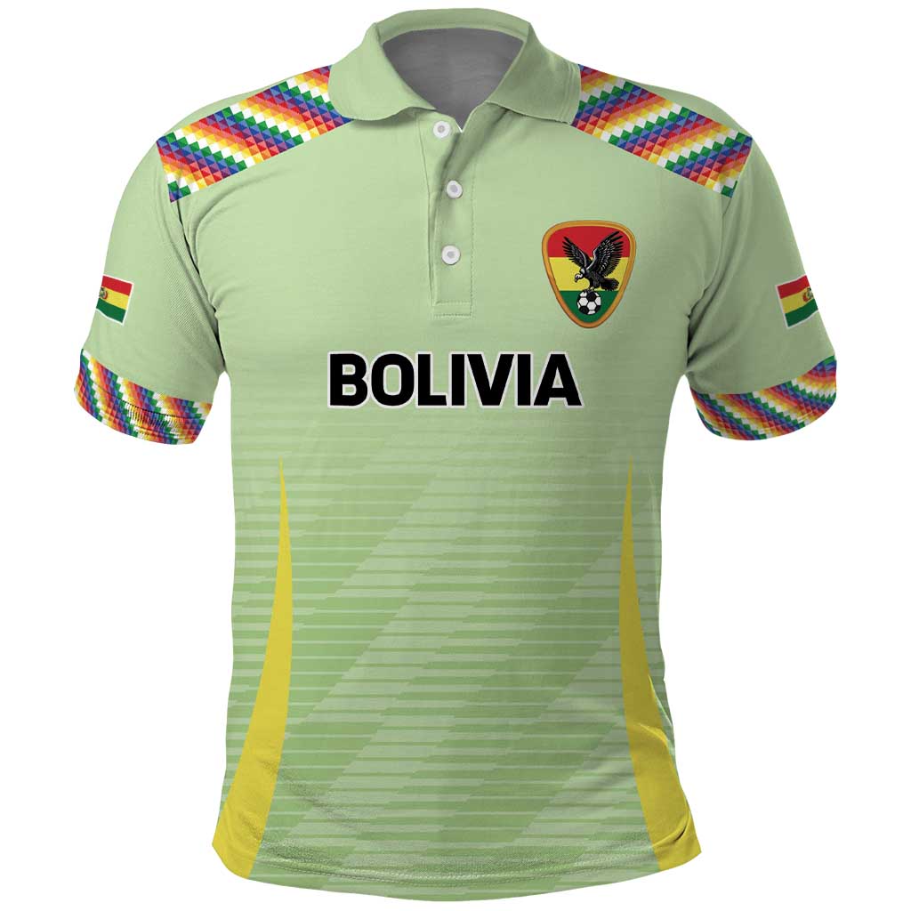 Bolivia Football Custom Polo Shirt Wiphala Flag Pattern Spirit