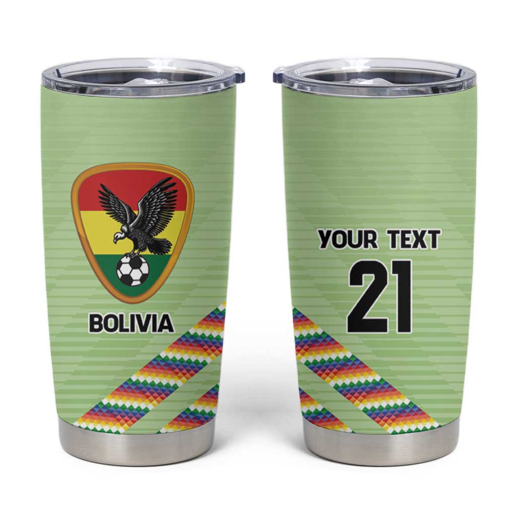 Bolivia Football Custom Tumbler Cup Wiphala Flag Pattern Spirit