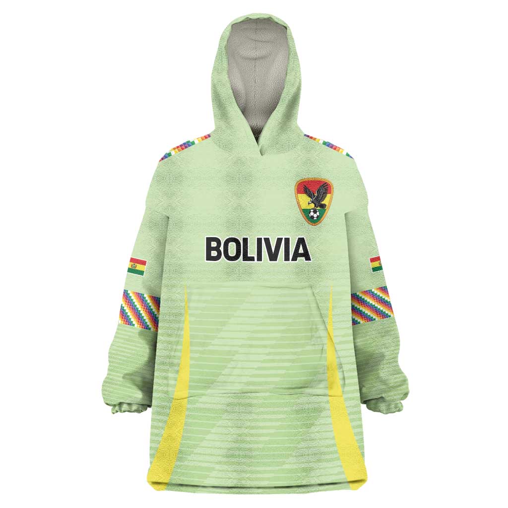 Bolivia Football Custom Wearable Blanket Hoodie Wiphala Flag Pattern Spirit