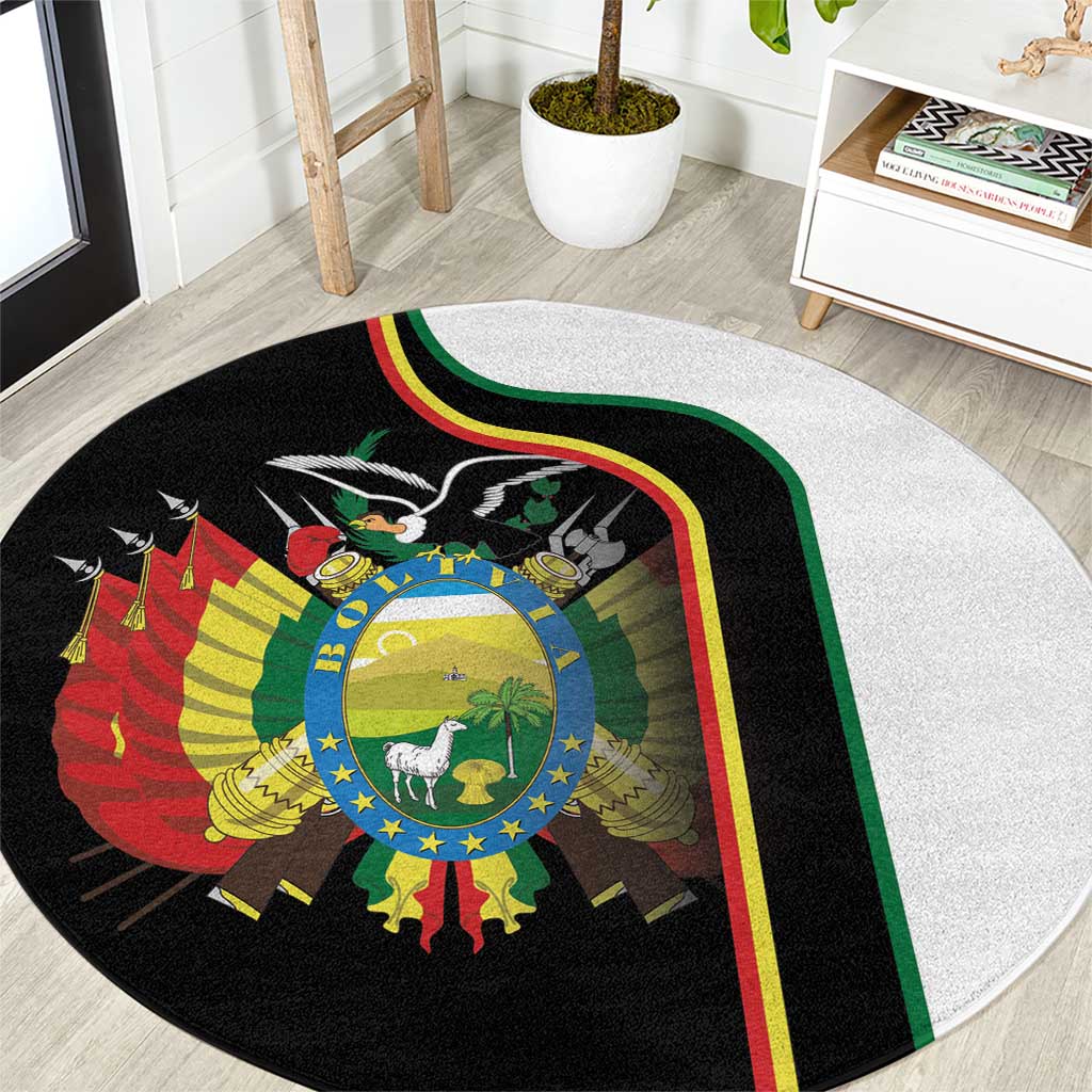 Bolivia Simple Coat of Arm Round Carpet