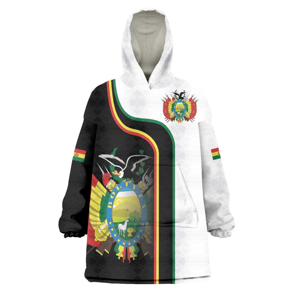 Bolivia Simple Coat of Arm Wearable Blanket Hoodie