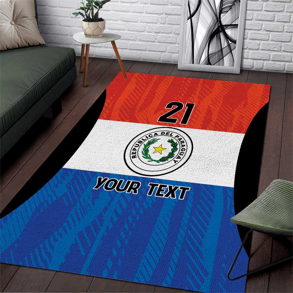 Paraguay Football Custom Area Rug Come On Albirroja with Flag Style