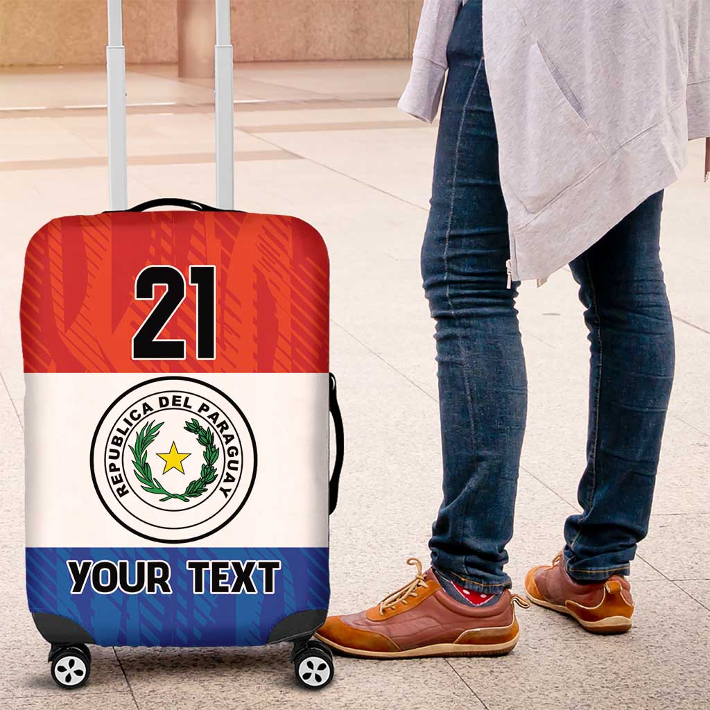 Paraguay Football Custom Luggage Cover Come On Albirroja with Flag Style