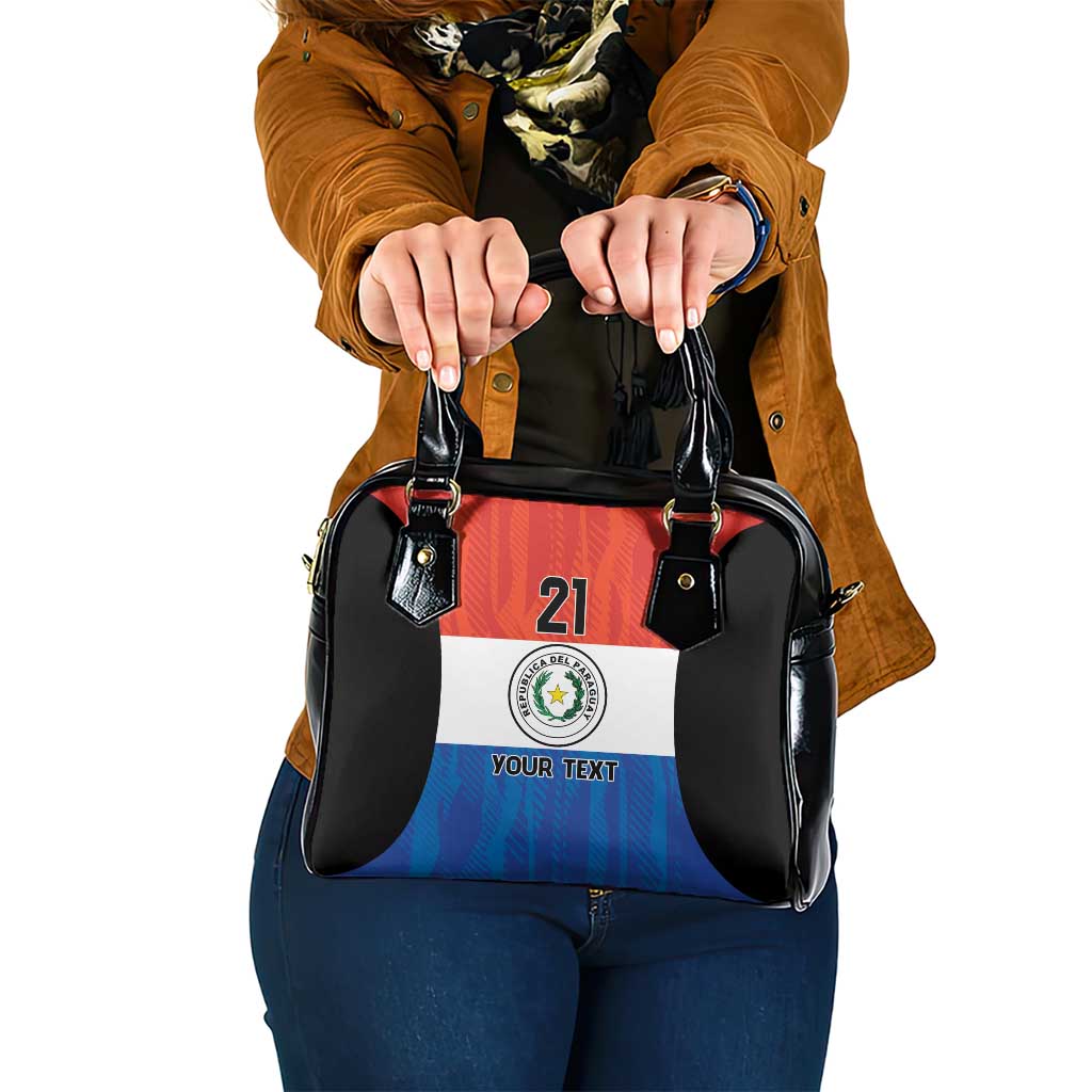 Paraguay Football Custom Shoulder Handbag Come On Albirroja with Flag Style