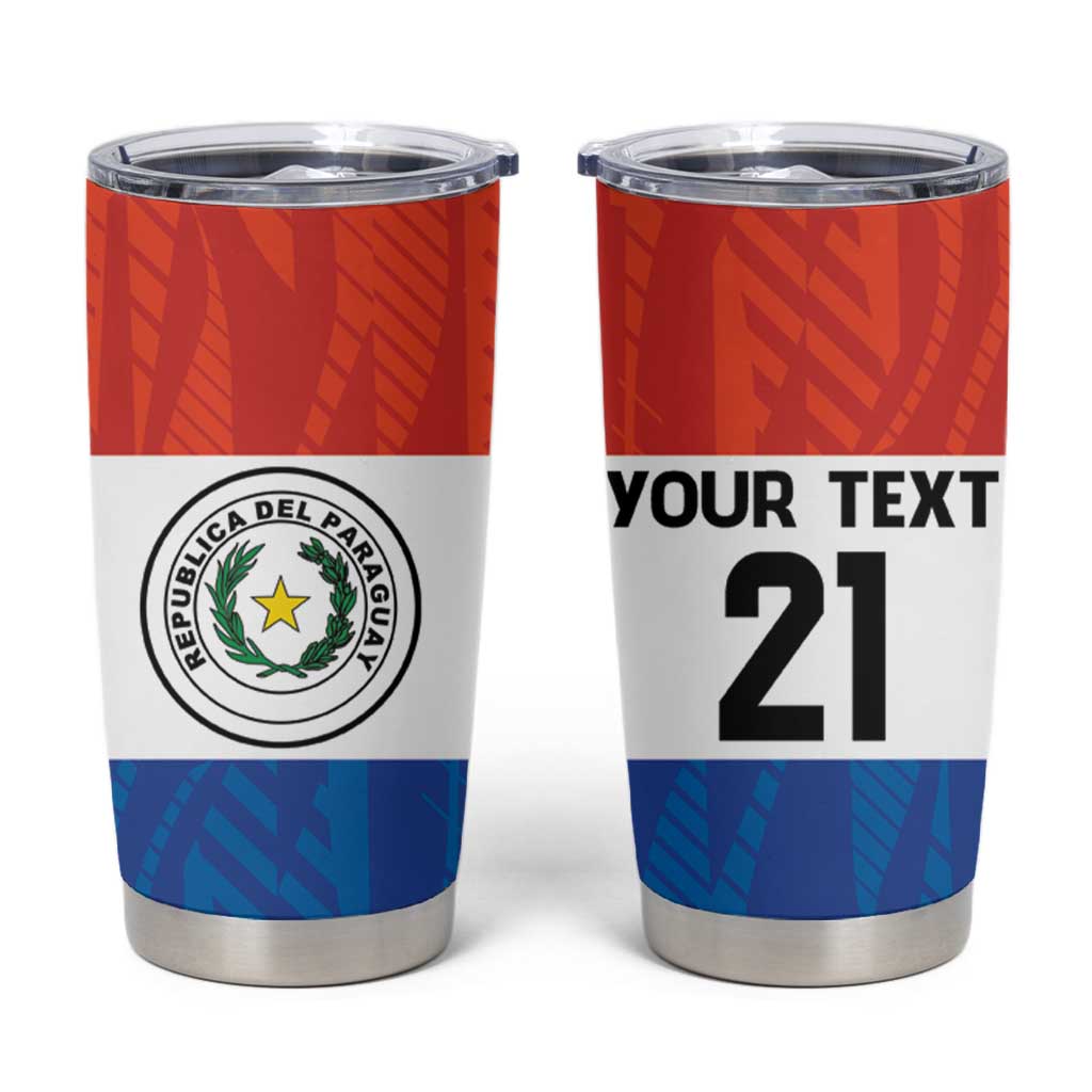 Paraguay Football Custom Tumbler Cup Come On Albirroja with Flag Style