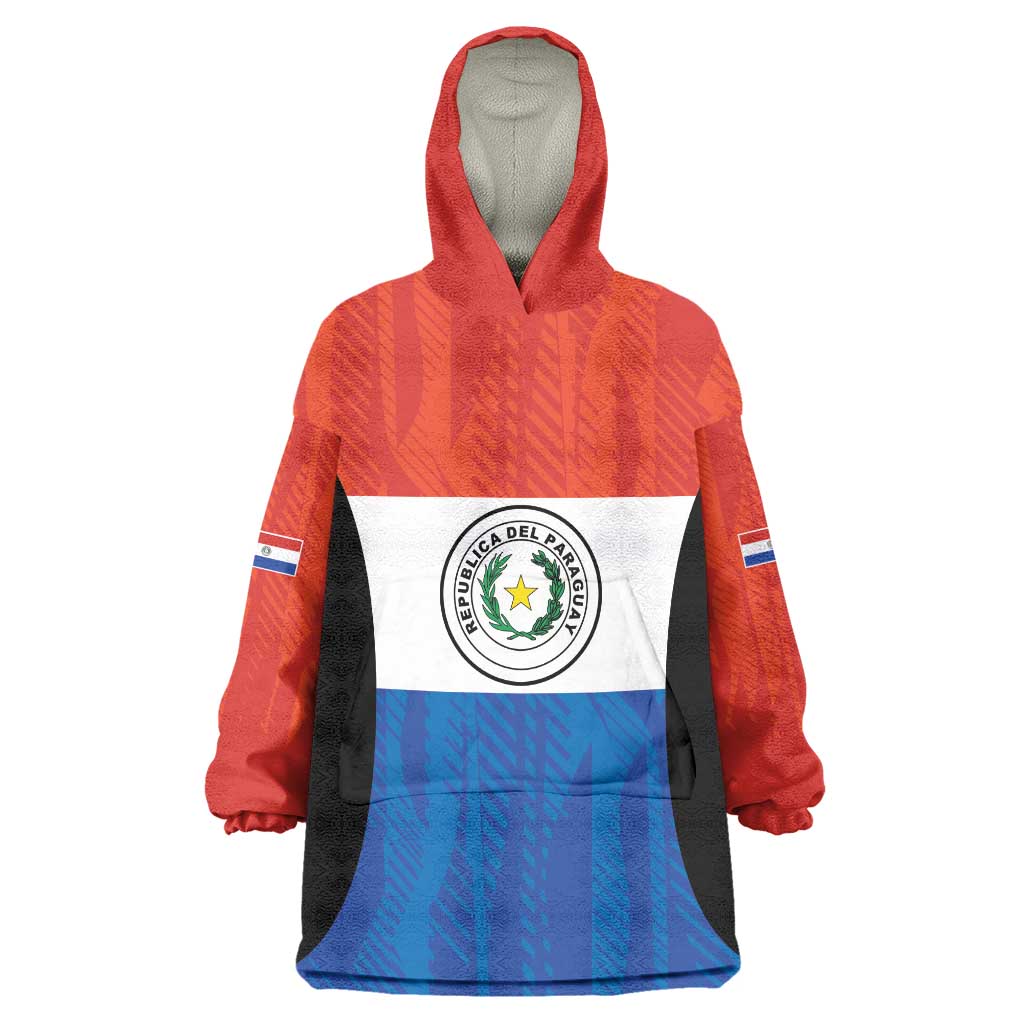 Paraguay Football Custom Wearable Blanket Hoodie Come On Albirroja with Flag Style