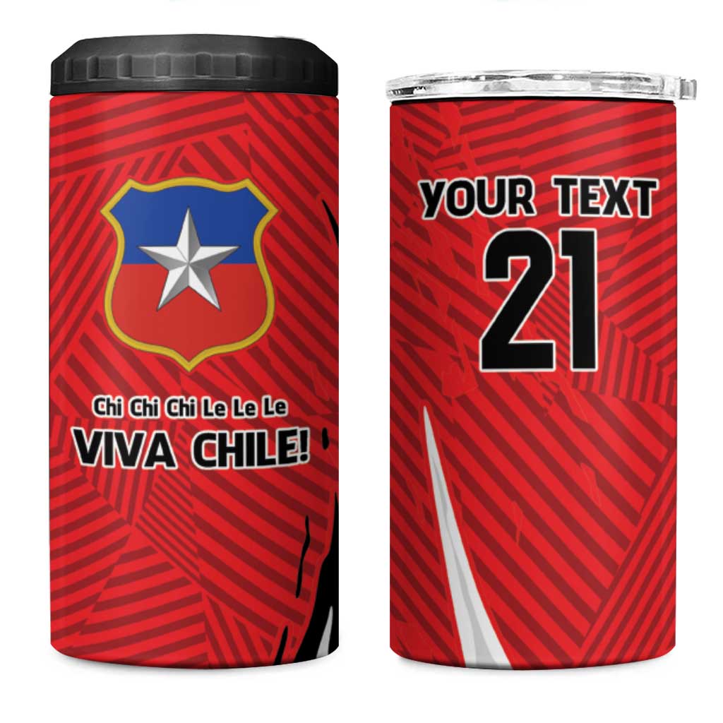 Chile Football Custom 4 in 1 Can Cooler Tumbler Chi Chi Chi Le Le Le Viva Chile