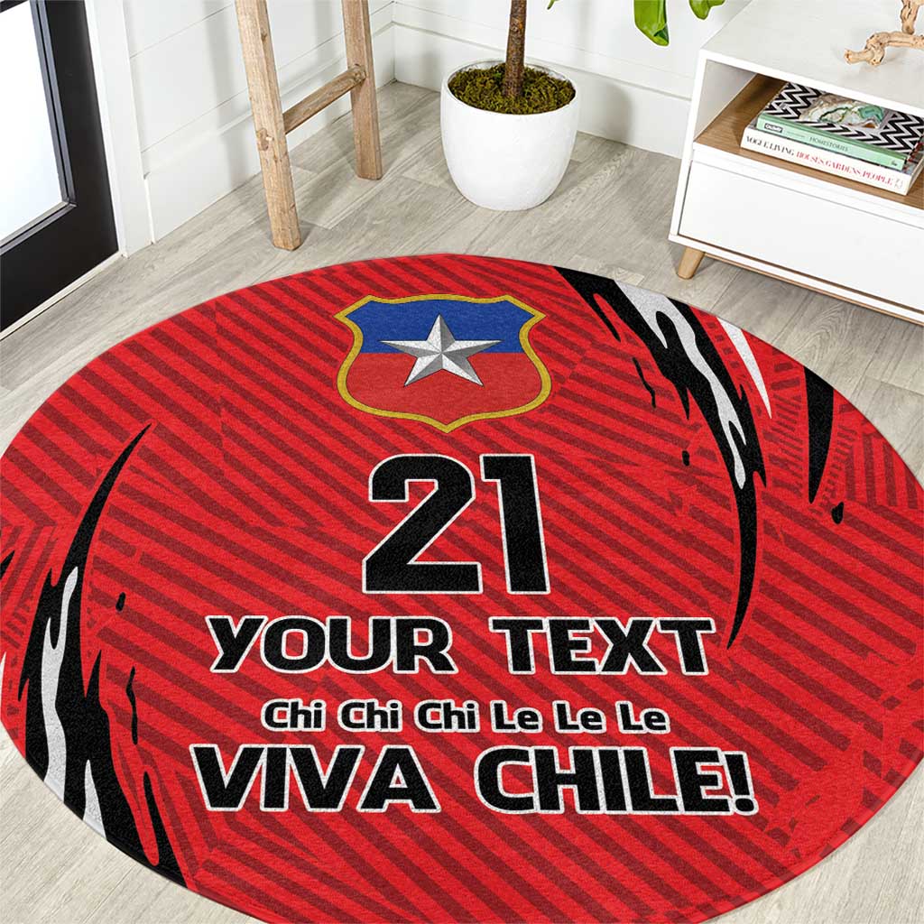 Chile Football Custom Round Carpet Chi Chi Chi Le Le Le Viva Chile