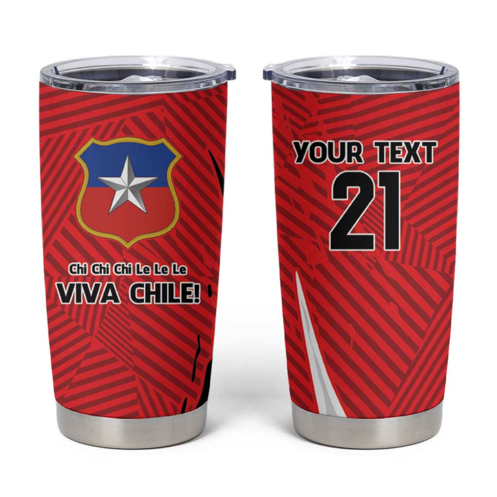 Chile Football Custom Tumbler Cup Chi Chi Chi Le Le Le Viva Chile