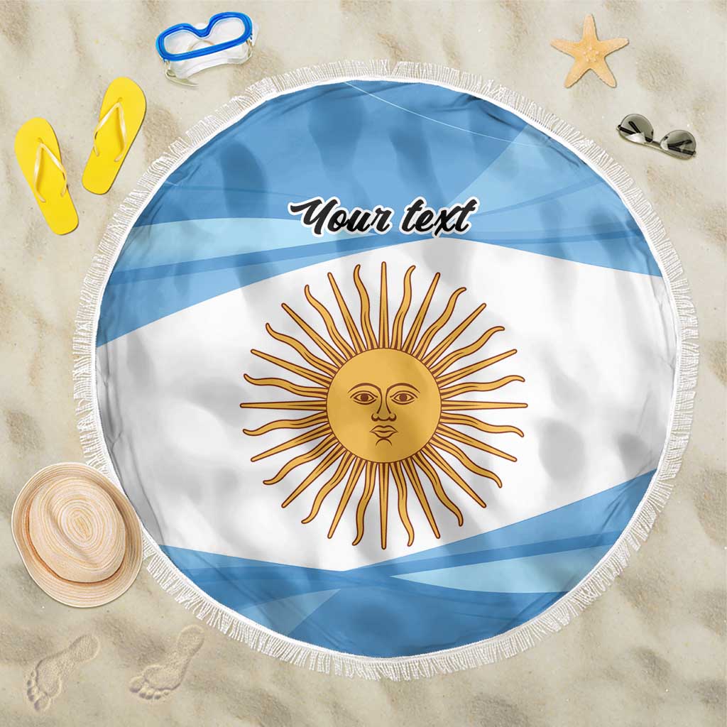 Argentina Flag Day Personalized Beach Blanket Simple Sol de Mayo
