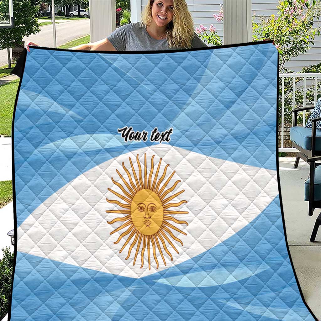 Argentina Flag Day Personalized Quilt Simple Sol de Mayo