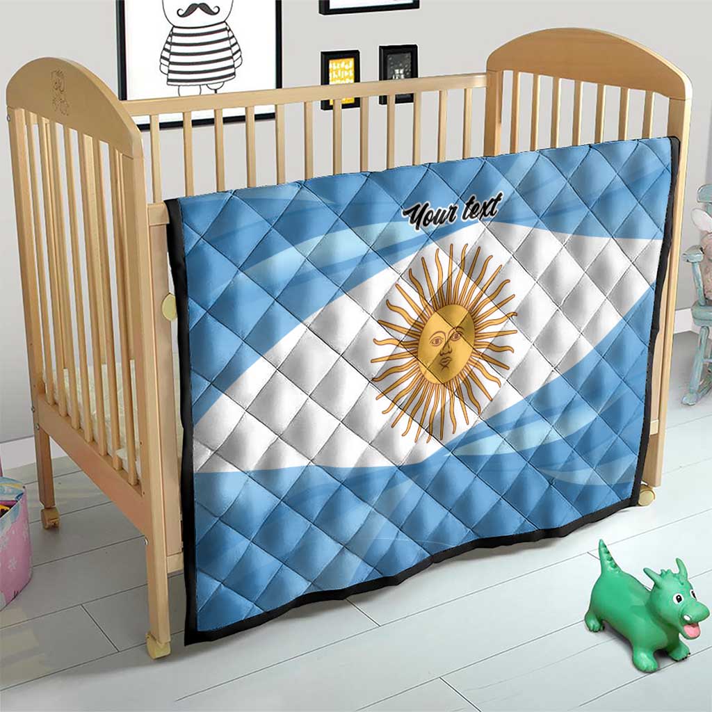Argentina Flag Day Personalized Quilt Simple Sol de Mayo
