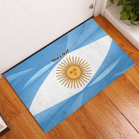 Argentina Flag Day Personalized Rubber Doormat Simple Sol de Mayo