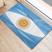 Argentina Flag Day Personalized Rubber Doormat Simple Sol de Mayo