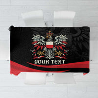 Black and red eagle-themed personalized tablecloth with crest, for Poland