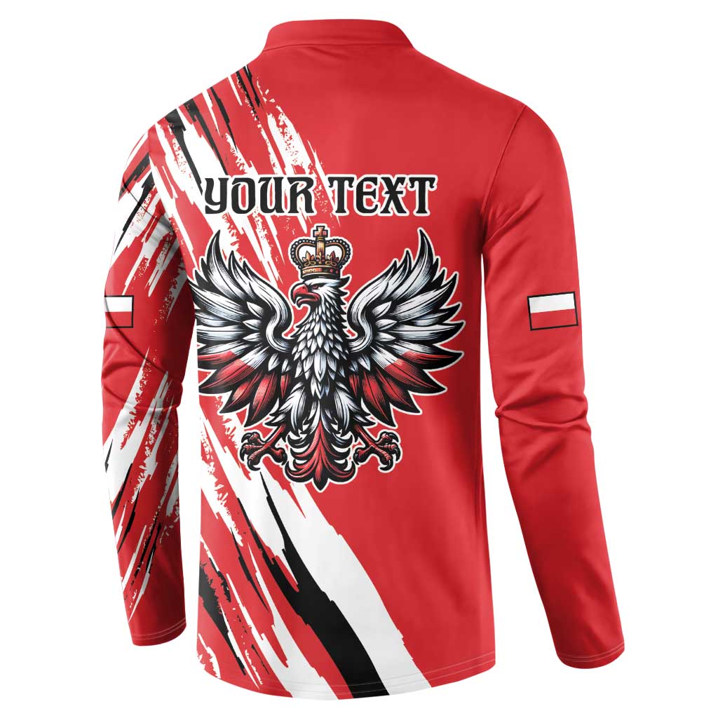 Poland National Flag Day Personalized Button Sweatshirt Polsk Eagle Simple Style