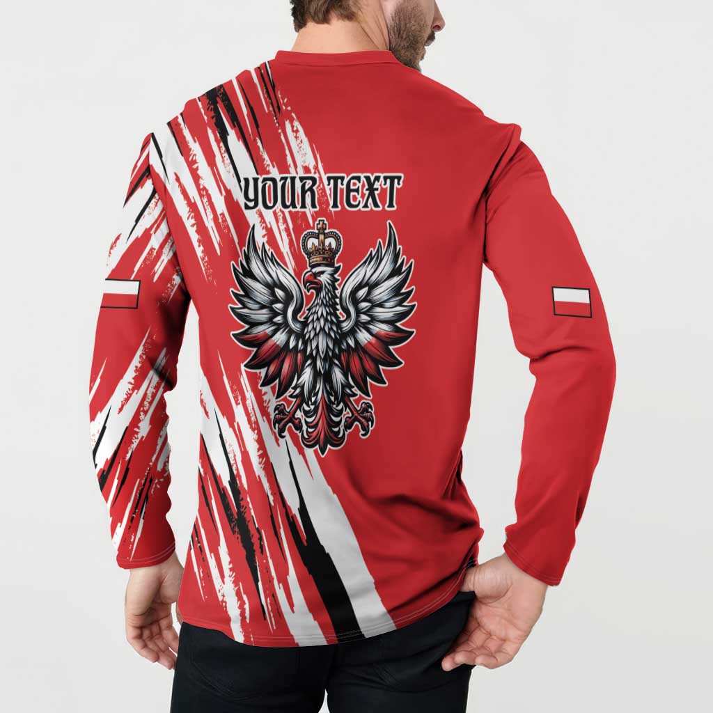 Poland National Flag Day Personalized Button Sweatshirt Polsk Eagle Simple Style