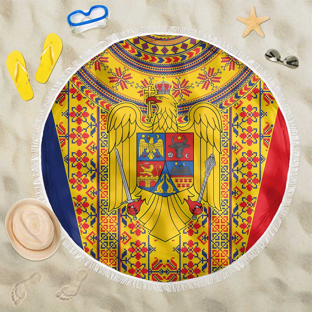 Romania Traditional Embroidery Pattern Beach Blanket