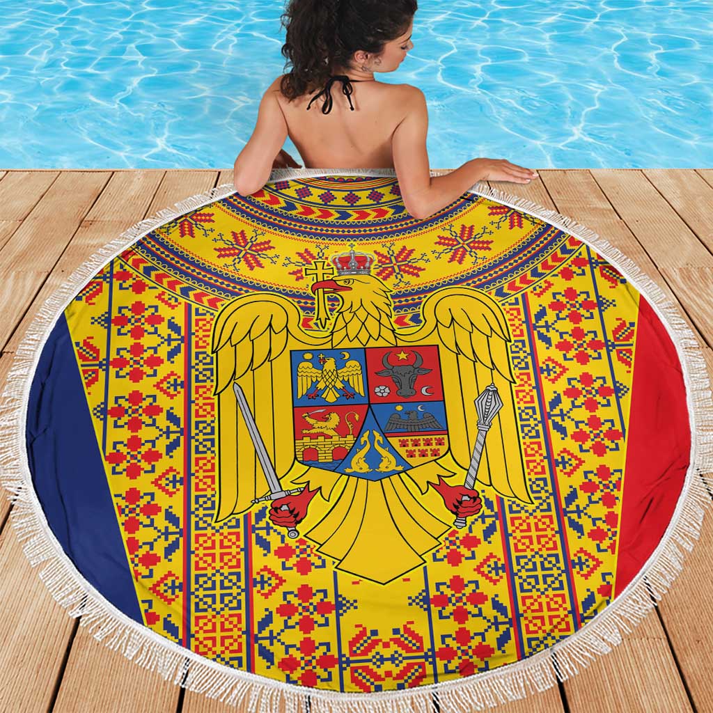 Romania Traditional Embroidery Pattern Beach Blanket