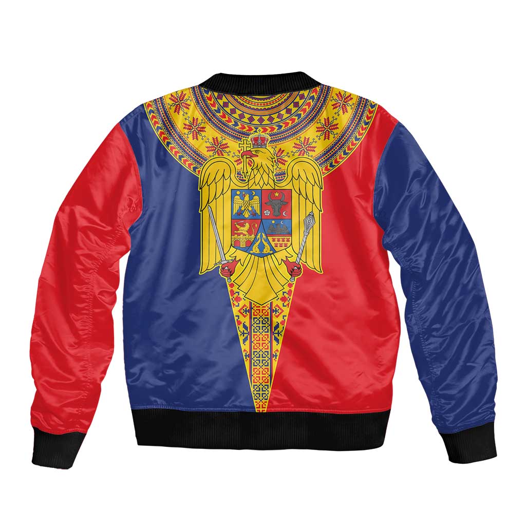 Romania Traditional Embroidery Pattern Bomber Jacket