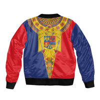 Romania Traditional Embroidery Pattern Bomber Jacket