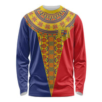 Romania Traditional Embroidery Pattern Long Sleeve Shirt
