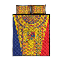 Romania Traditional Embroidery Pattern Quilt Bed Set