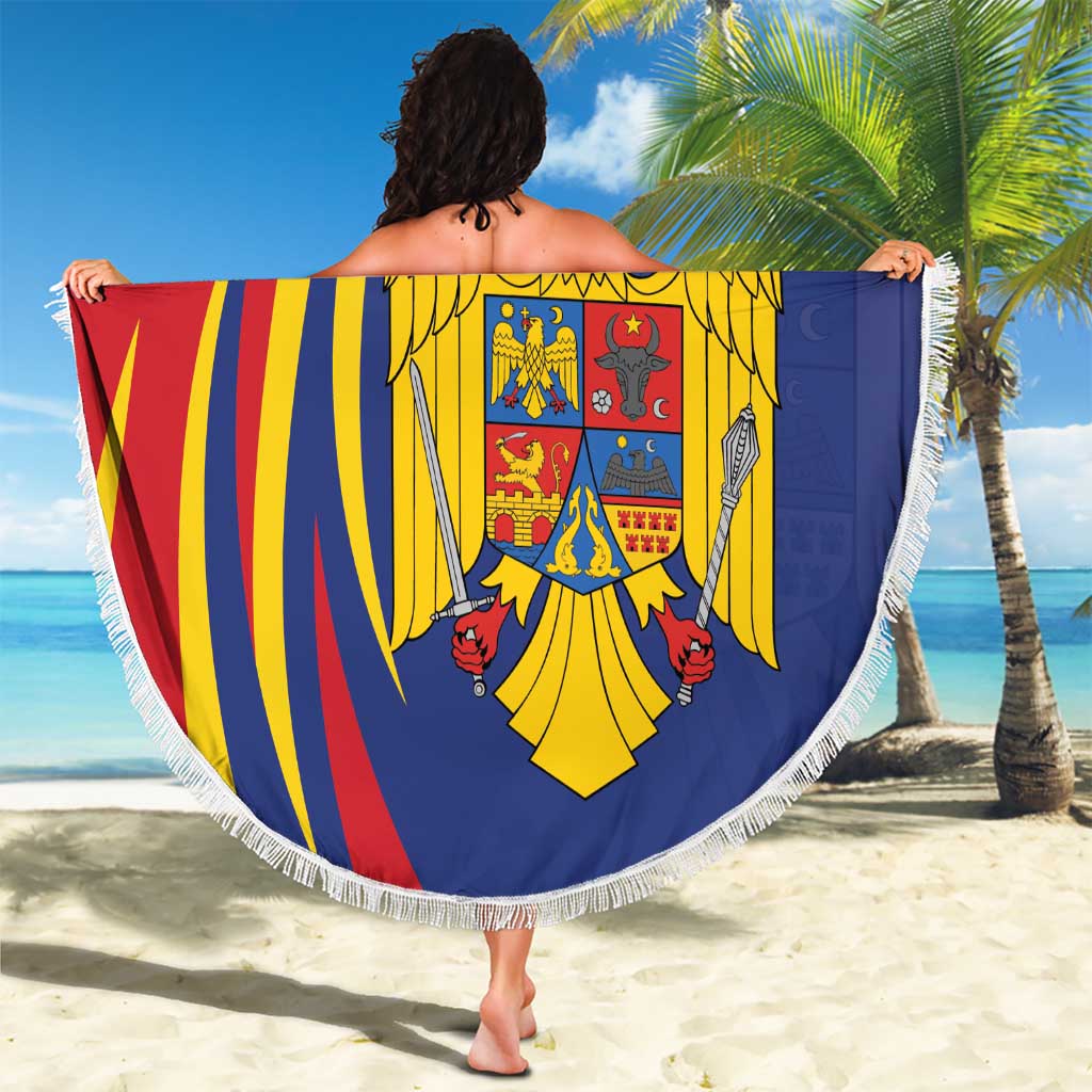 Romania Flag Day Personalized Beach Blanket National Golden Eagle