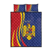 Romania Flag Day Personalized Quilt Bed Set National Golden Eagle