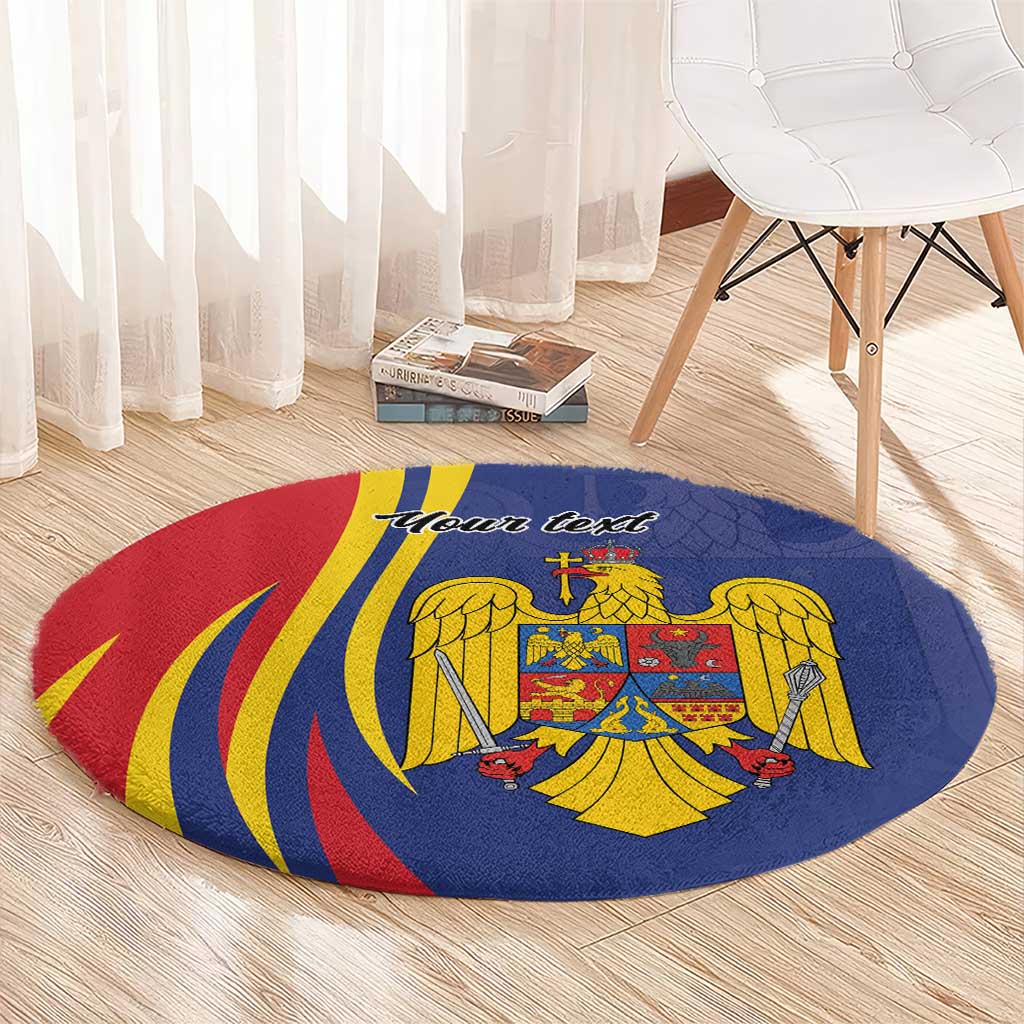 Romania Flag Day Personalized Round Carpet National Golden Eagle