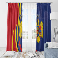Romania Flag Day Personalized Window Curtain National Golden Eagle
