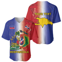 Hispaniola Personalized Baseball Jersey Dominican Republic Haiti Map