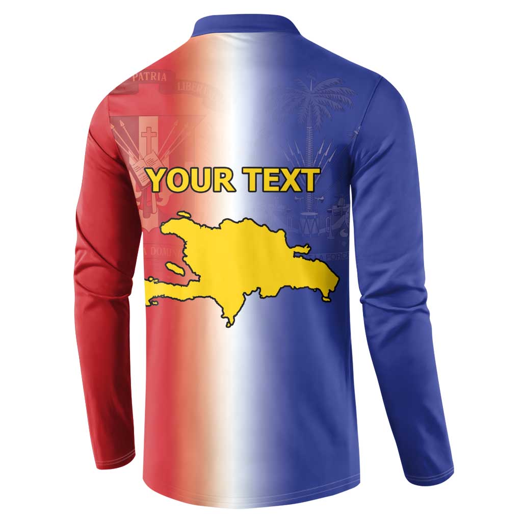 Hispaniola Personalized Button Sweatshirt Dominican Republic Haiti Map