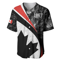 Black Canada Day baseball jersey with red-and-white stripe and 1867 Canada Day front