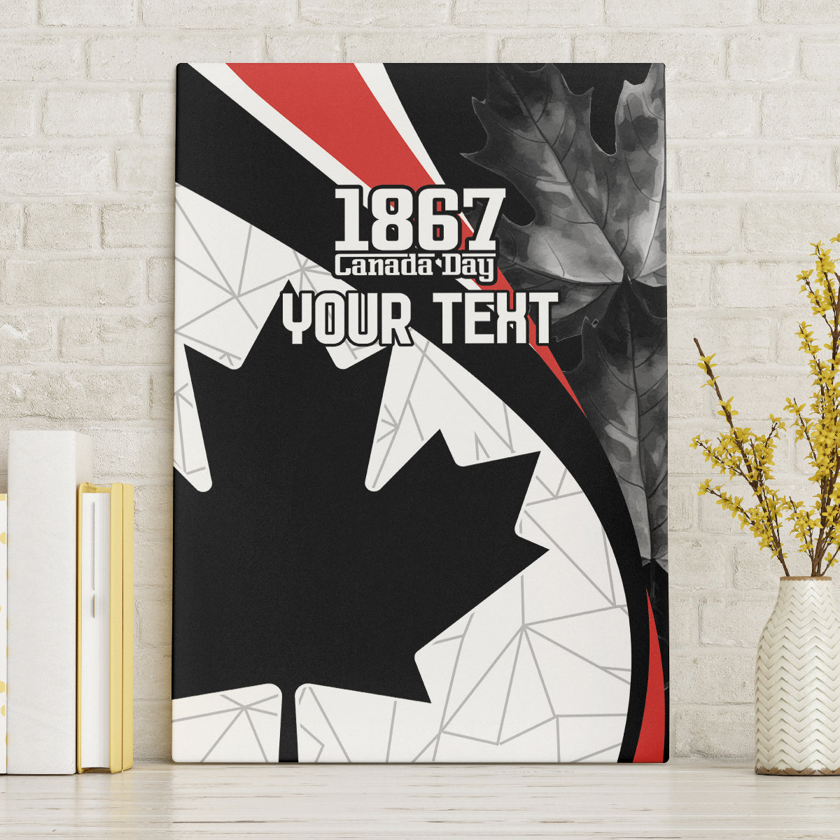 Personalized Canada Day Sine 1867 Canvas Wall Art With National Maple Leaf LT9 - Wonder Print Shop