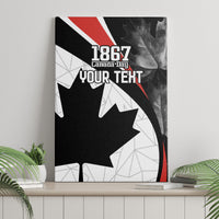 Framed black canvas wall art with Canada Day 1867 text and stylized maple leaf design