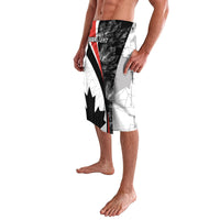 Canada Day lavalava skirt with large maple leaf, red stripe, black-and-white geometry